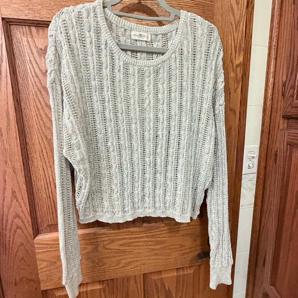 Natural Life Light Gray Knit Top